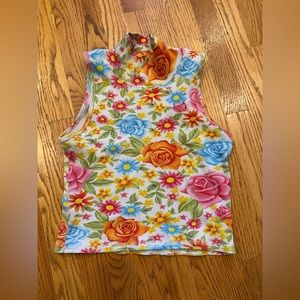 Big Bud Press Sleeveless Turtleneck Floral Wallpaper Print Size S - sell/trade